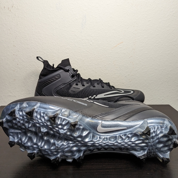 Men's Nike Alpha Huarache 8 Elite Lacrosse Cleats CW4440-011 BLACK - Picture 7 of 8